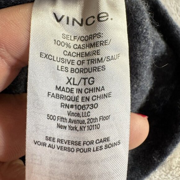 Vince Cashmere Boxy Weekend Long Sleeve V-Neck Cozy Luxury Gray Sweater X-Large - Picture 4 of 7